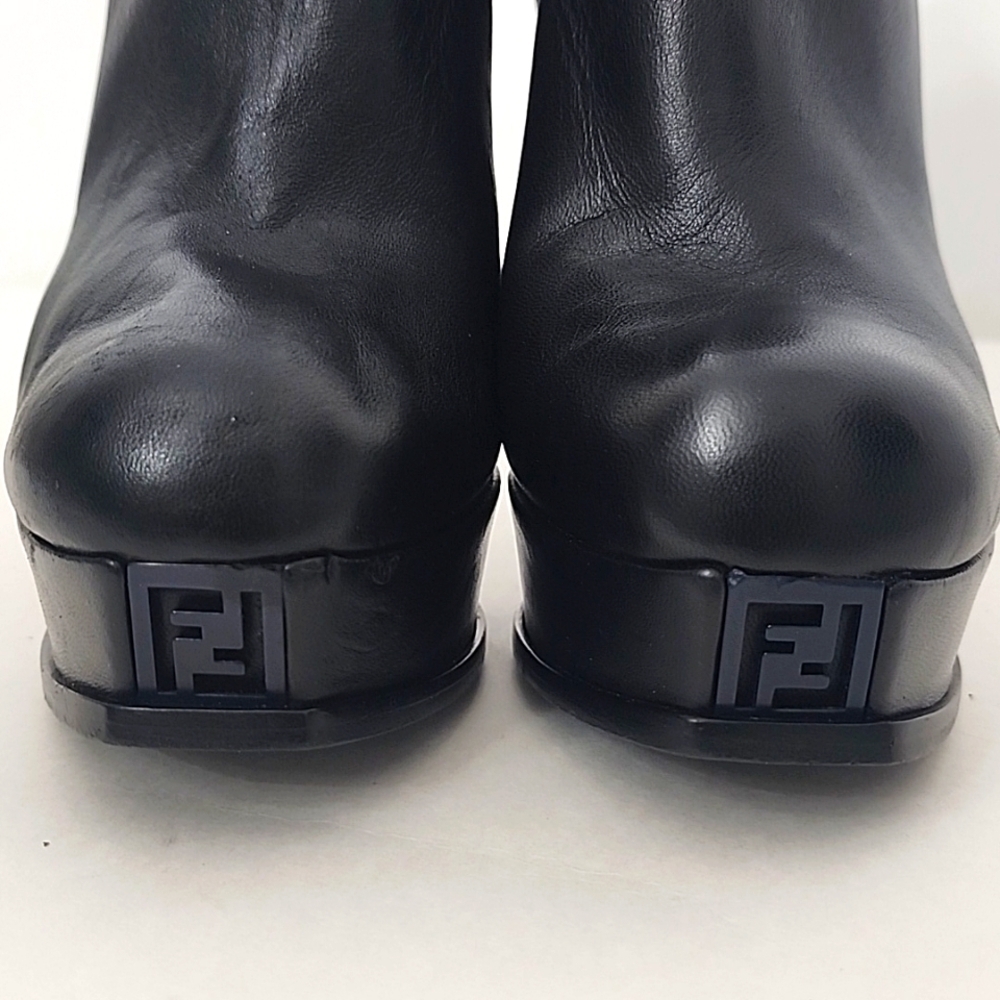 Fendi Black Platform Booties Size 41 - Picture 3 of 12
